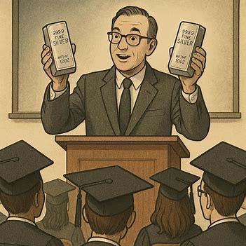 professor teaching silver knowledge