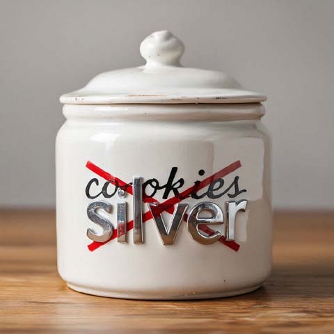 silver in a cookie jar