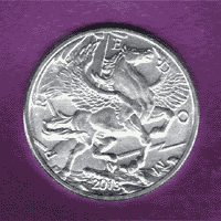 Pegasus horse silver round