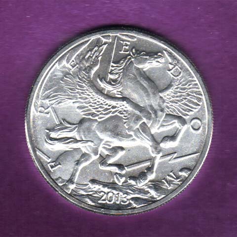 Pegasus horse silver round