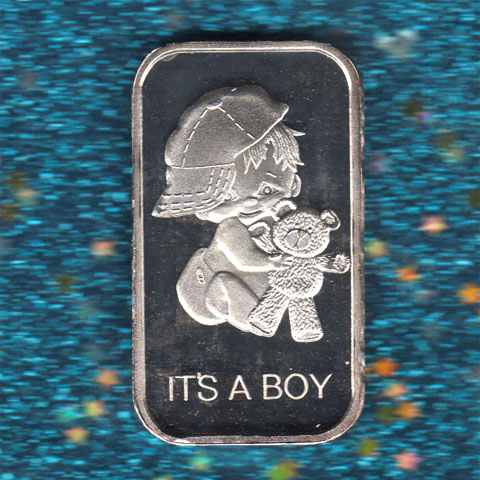 baby boy silver gift bar