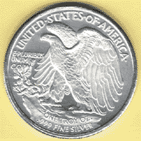 silver coin with eagle