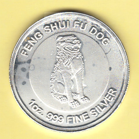 silver dog coin