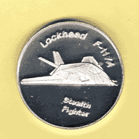 silver stealth fighter coin