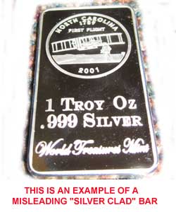 counterfit silver bullion bar